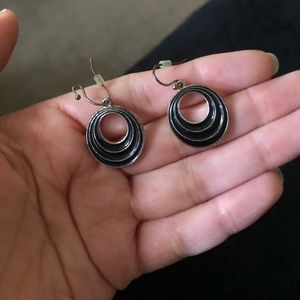 Black spiral earrings